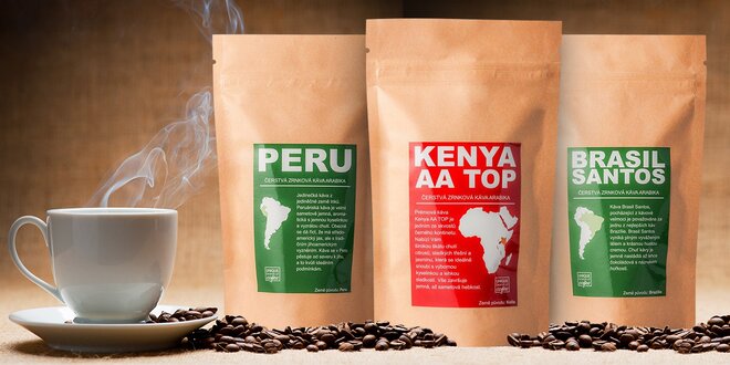 Sety čerstvě pražených káv z celého světa