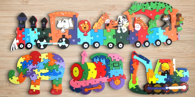 Vzdělávací dřevěné puzzle