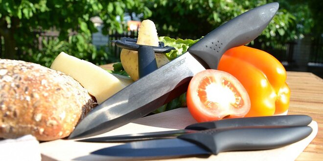 Dokonale ostré keramické nože a škrabka PERFEGI