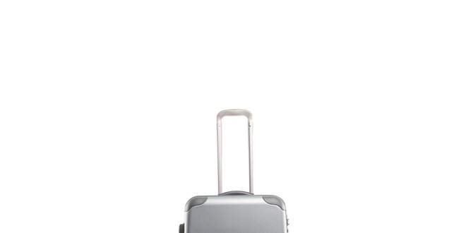 Stříbrný cestovní kufr na kolečkách Tommy Hilfiger