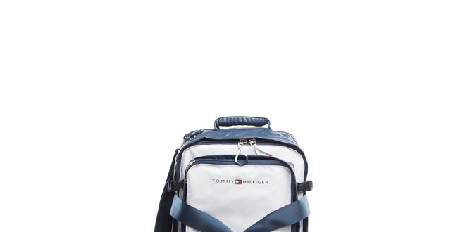 Velká modro-bílá cestovní taška a batoh v jednom Tommy Hilfiger