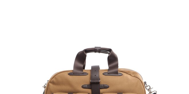 Béžovo-hnědá taška s koženými detaily Tommy Hilfiger