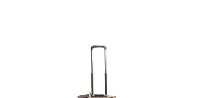 Monogramový béžovo-hnědý cestovní kufr na kolečkách Tommy Hilfiger