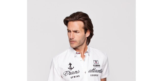 Pánská bílá košile Giorgio di Mare s výšivkami