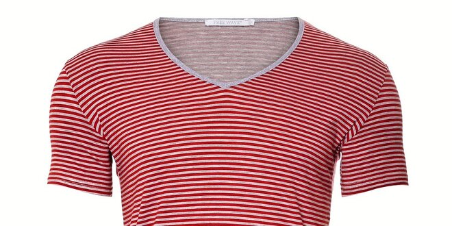 Pánské námořnické tričko Free Wave s červeným proužkem