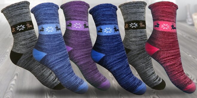 6 párů dámských zdravotních termo ponožek