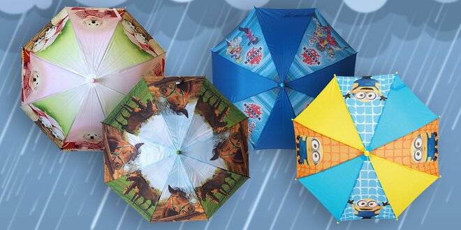Dětské deštníky pro malé parádnice i raubíře