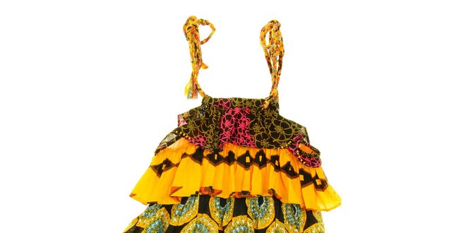 Dětské žluto-oranžové etno šaty Peace&Love