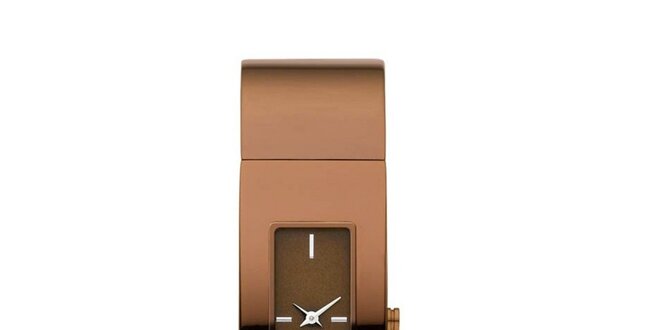 Dámské hnědé ocelové hodinky DKNY
