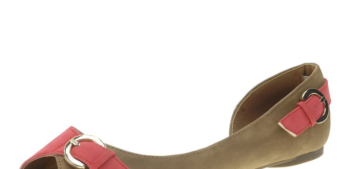 Dámské hnědé sandály Beppi s růžovými pásky