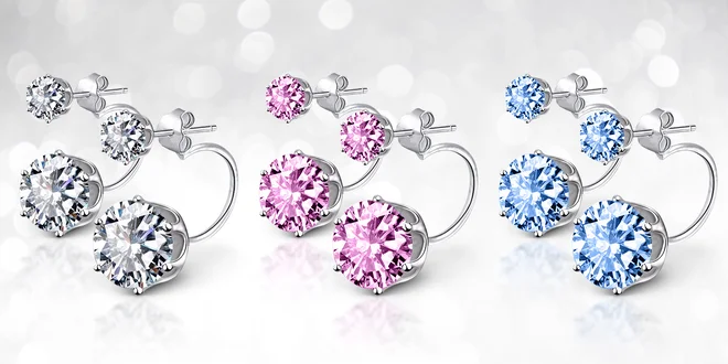 Náušnice z chirurgické oceli s krystaly Swarovski Elements