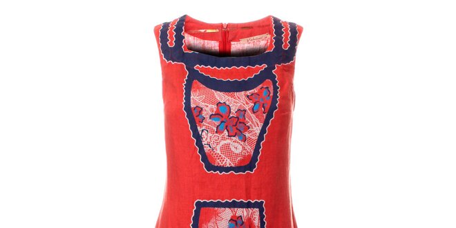 Dámské korálově růžové šaty Via Bellucci s potiskem