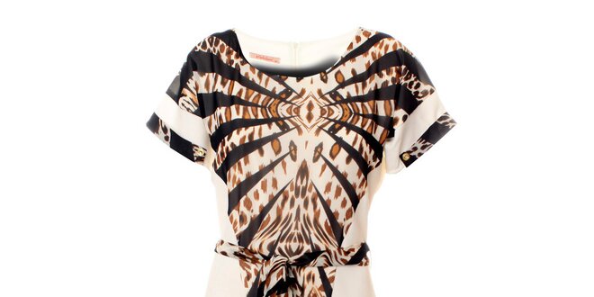 Dámské bílé šaty Via Bellucci s leopardím vzorem
