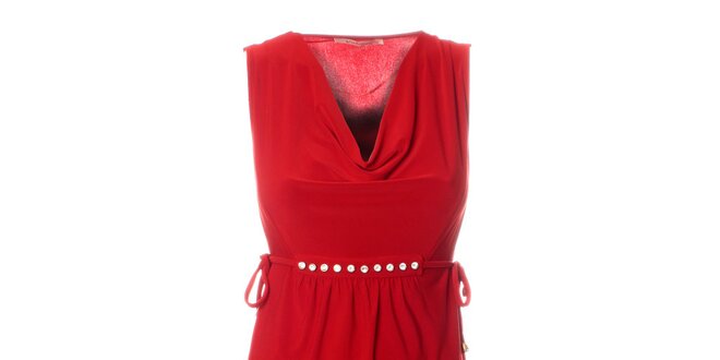 Dámské červené šaty Via Bellucci s korálky