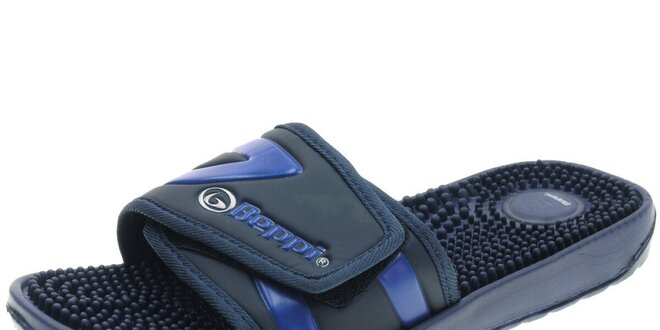 Pánské černo-modré pantofle s masážními výstupky Beppi