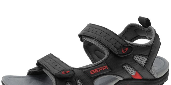 Pánské černé sandále se suchými zipy Beppi