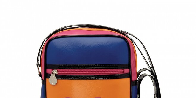 Oranžová taška Gola s černým lemováním a modrorůžovými detaily