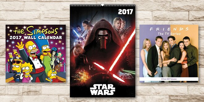 Kalendáře 2017 s filmovými a seriálovými hrdiny