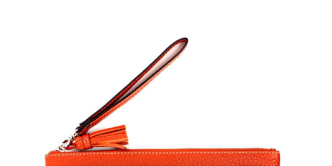 Dámská oranžová kožená peněženka do kabelky Pertegaz