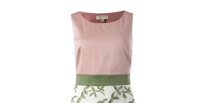 Dámské růžovo-zelené pouzdrové šaty s květinovým vzorem Fever