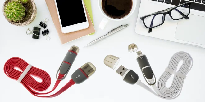 Datový USB kabel 2v1 pro iPhone a Android
