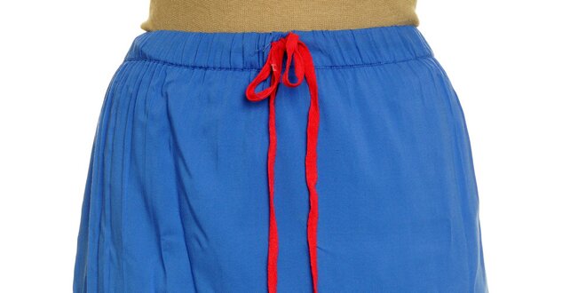 Dámská modrá sukně s červenou výšivkou Nice Things