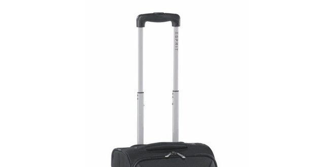 Černo-šedý malý kufr na kolečkách Esprit