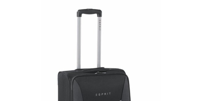 Černo-šedý  středně velký kufr na kolečkách Esprit