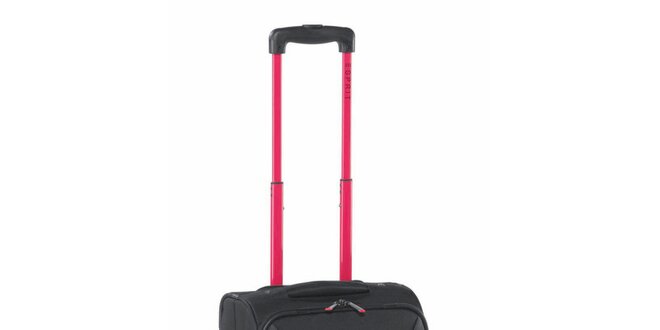 Černo-růžový malý kufr na kolečkách Esprit