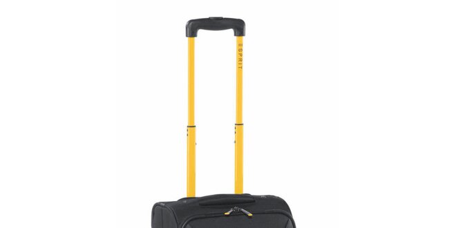 Černo-žlutý malý kufr na kolečkách Esprit