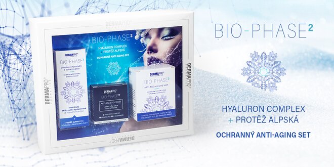 Luxusní dárková kazeta BIO-PHASE2® s kyselinou hyaluronovou a protěží alpskou