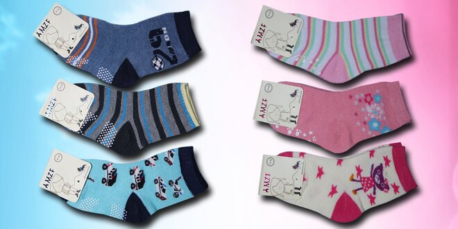 Bavlněné protiskluzové ponožky pro děti