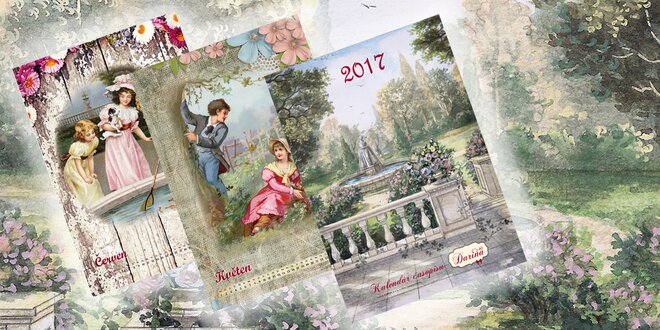 Malebný vintage nástěnný kalendář pro rok 2017