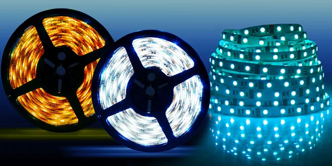 Kompletní sada LED pásku včetně adaptéru a vypínače