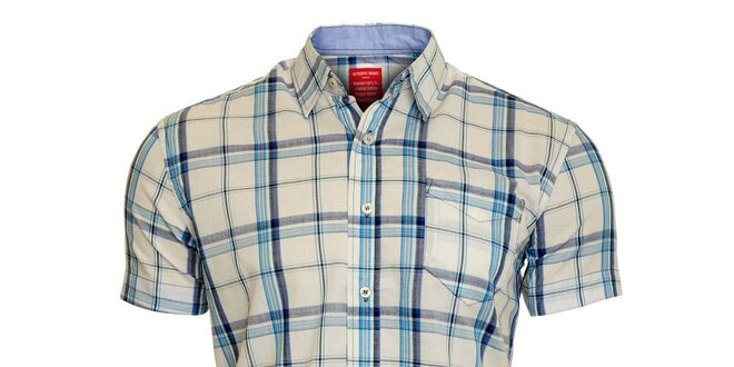 Pánská bílo-modrá kostkovaná košile Chaser