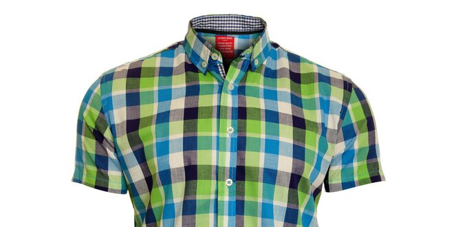 Pánská zeleno-modrá kostkovaná košile Chaser