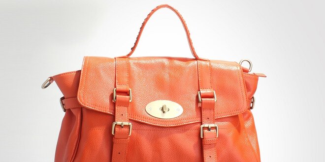 Dámská oranžová kabelka Belle & Bloom s ozdobnými pásky