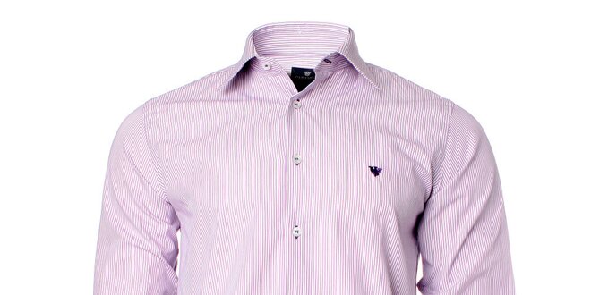 Pánská fialovo-bílá košile s proužky Caramelo