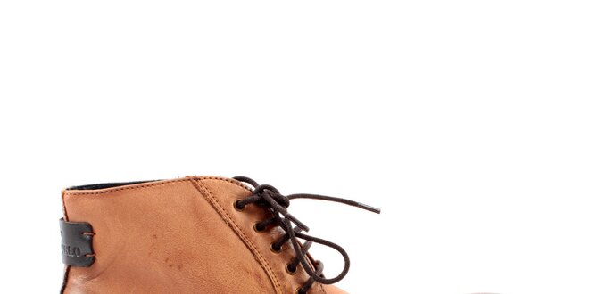 Pánské oříškově hnědé kožené boty Caramelo
