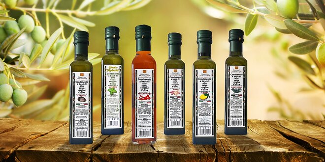 Extra panenské aromatizované oleje z olivovníků