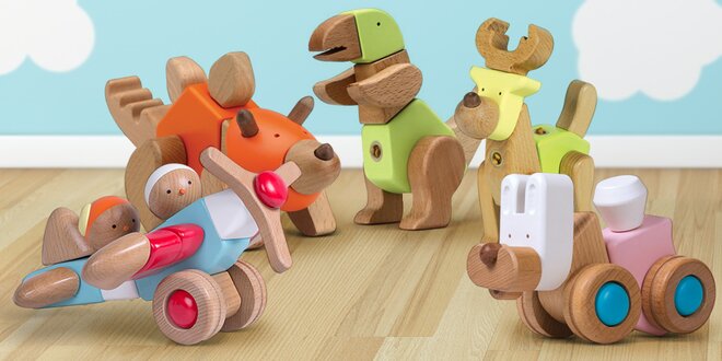 Multifunkční dřevěné hračky EQB