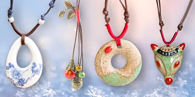 Krásné náhrdelníky ¡míralo! vyrobené z porcelánu a keramiky