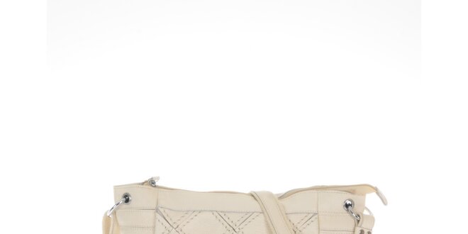Dámská béžová kabelka s čtvercovým vzorem Marina Galanti