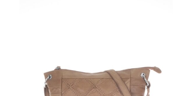 Dámská béžová kabelka s čtvercovým vzorem Marina Galanti