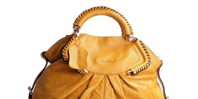 Dámská žlutá kabelka Belle & Bloom s ozdobným řasením