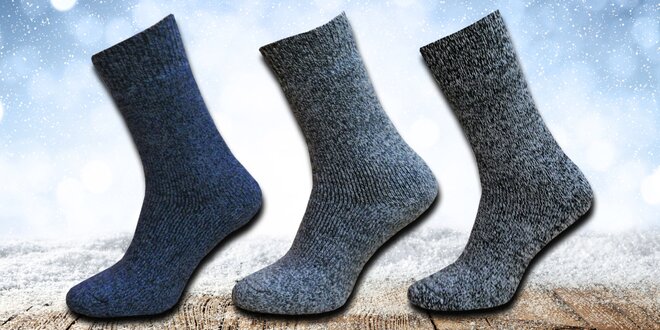 3 páry pánských vlněných ponožek