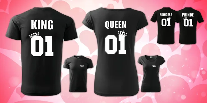 Párová trička s potiskem pro dospělé i děti