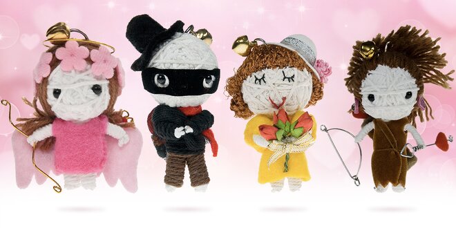 Valentýnské štěstí: milé panenky Minivoodoo