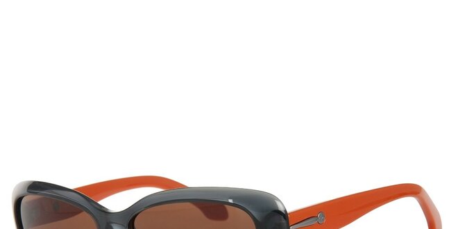 Dámské šedo-oranžové sluneční brýle Calvin Klein s hnědými skly