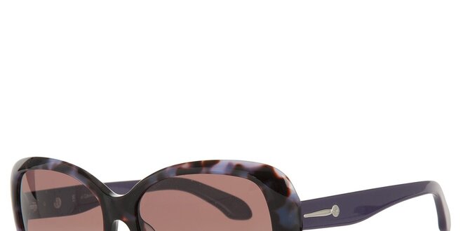 Dámské fialové sluneční brýle Calvin Klein s kovovými detaily a vzorovanými obroučkami